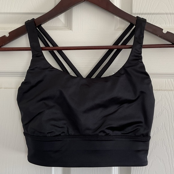 lululemon athletica Other - Lululemon Black Strappy Back Sports Bra Size 8 Medium Support Yoga Athleisure